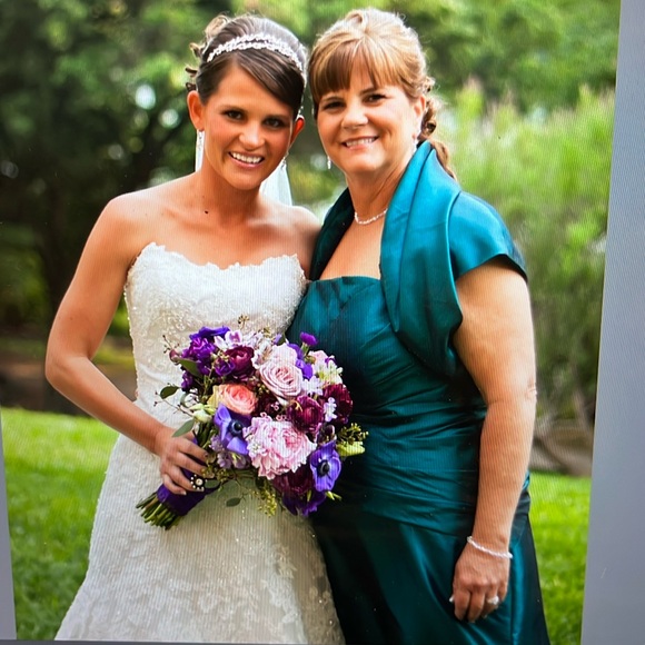 Jade Couture Mother of the Bride Teal Gown - Picture 16 of 16